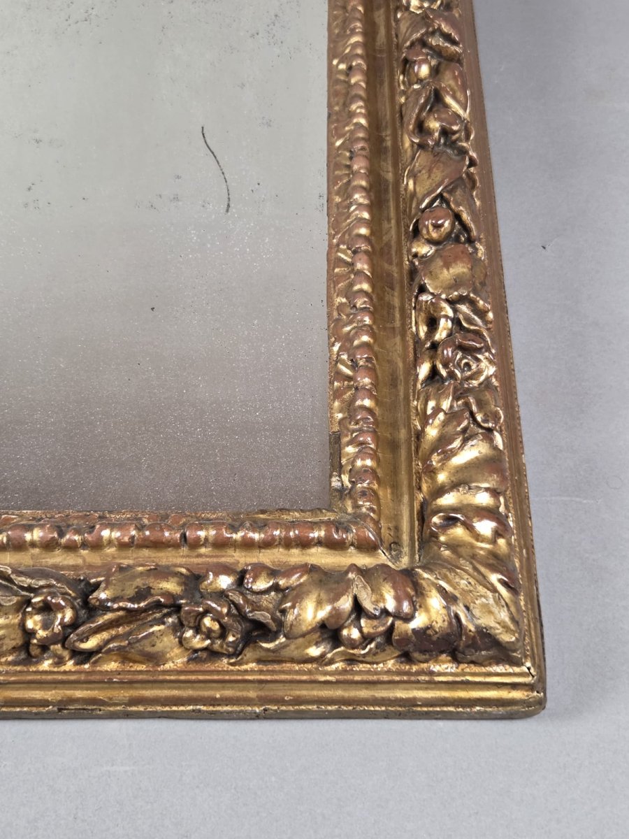 Louis XIV Mirror In Gilded Wood, Early 19th Century-photo-3