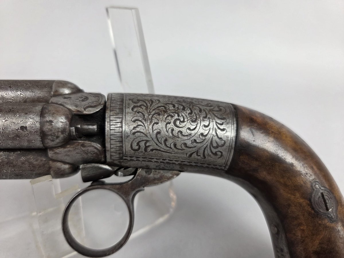 4-barrel Pistol By Mariette, Liège, Circa 1845-photo-2