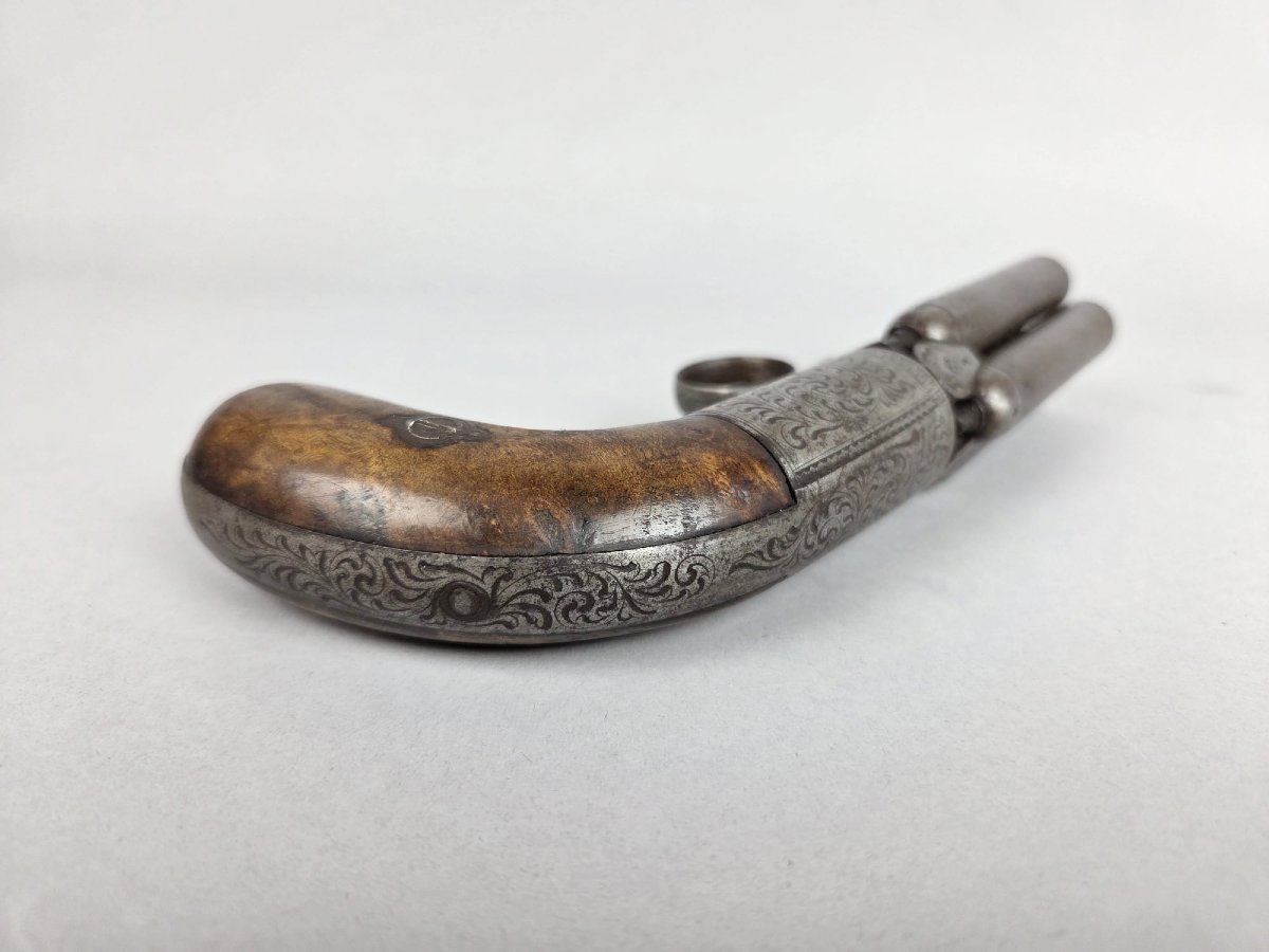 4-barrel Pistol By Mariette, Liège, Circa 1845-photo-3