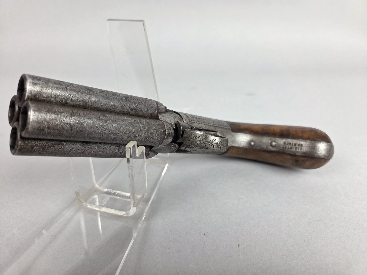 4-barrel Pistol By Mariette, Liège, Circa 1845-photo-5