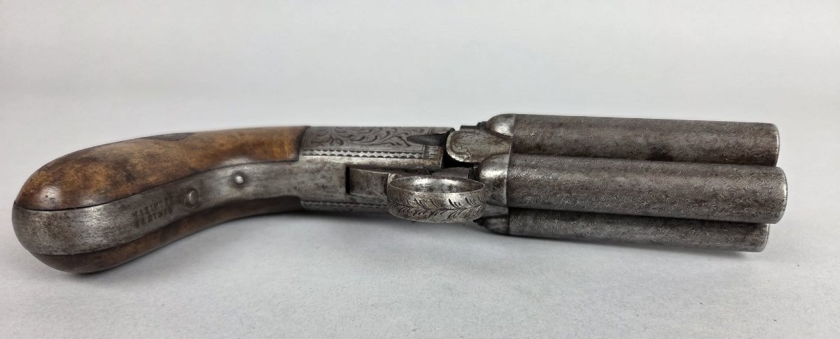 4-barrel Pistol By Mariette, Liège, Circa 1845-photo-6