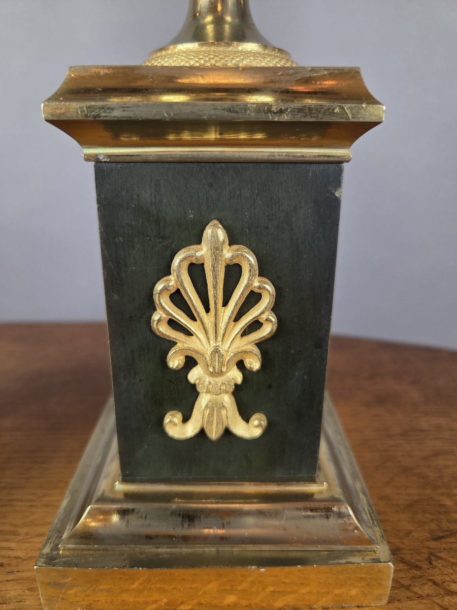 Pair Of Gilded Bronze Cassolettes From The Empire Period-photo-3