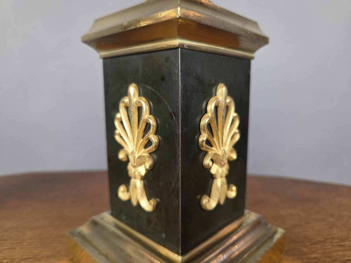 Pair Of Gilded Bronze Cassolettes From The Empire Period-photo-3
