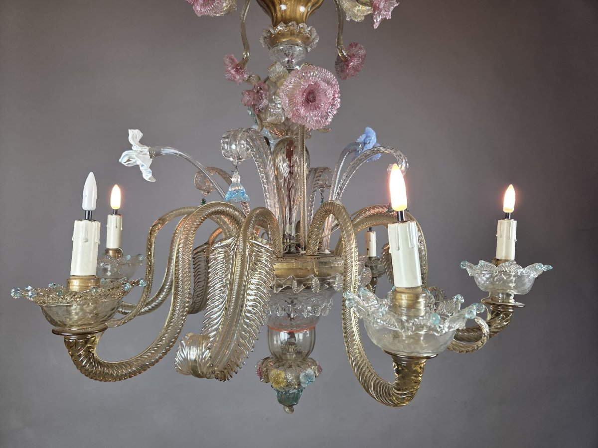 Multicolored Murano Chandelier, Late 19th–early 20th Century-photo-2