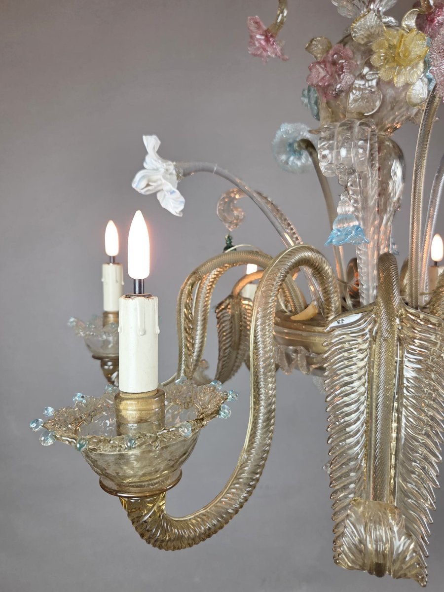 Multicolored Murano Chandelier, Late 19th–early 20th Century-photo-2