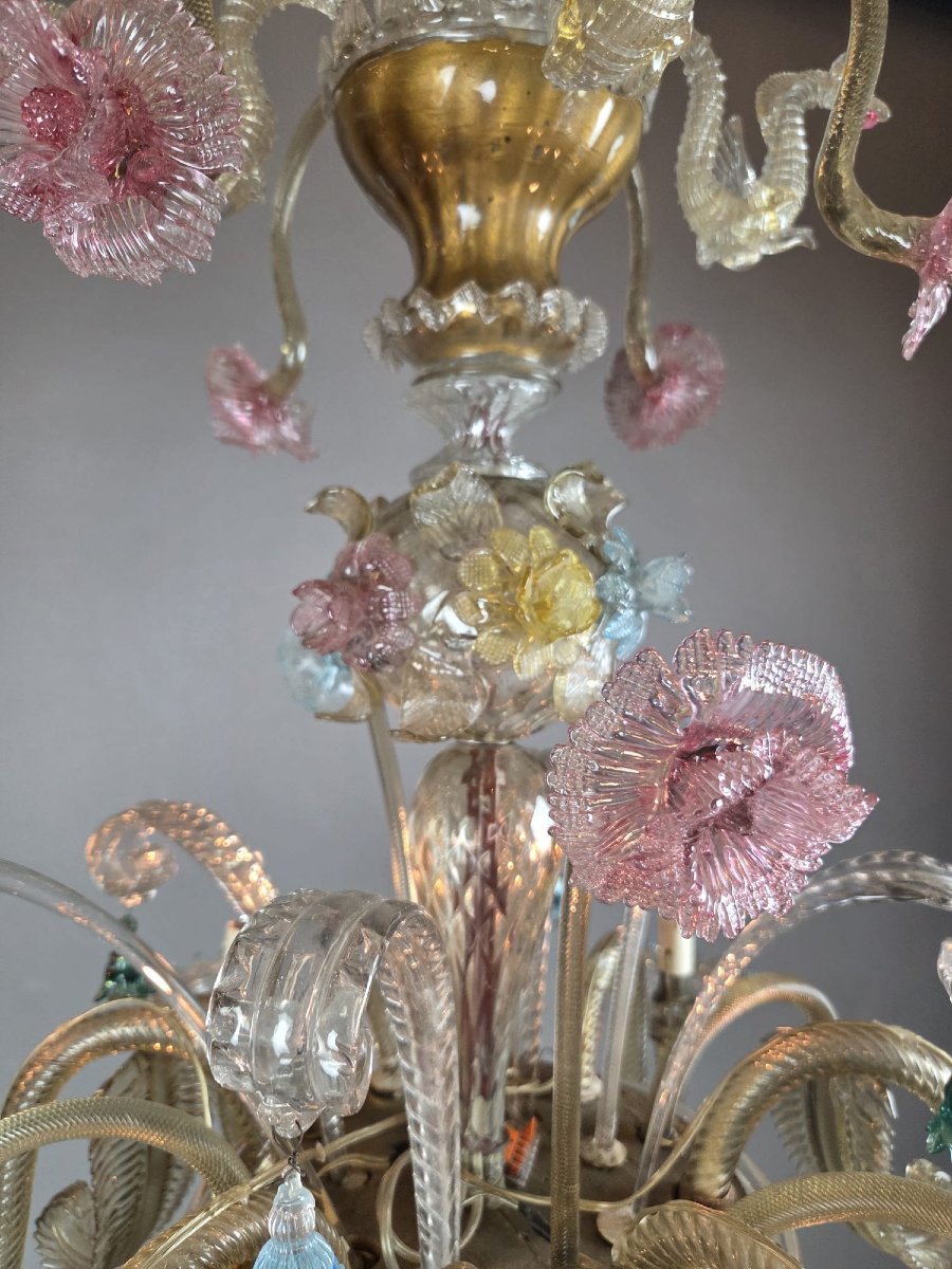 Multicolored Murano Chandelier, Late 19th–early 20th Century-photo-4