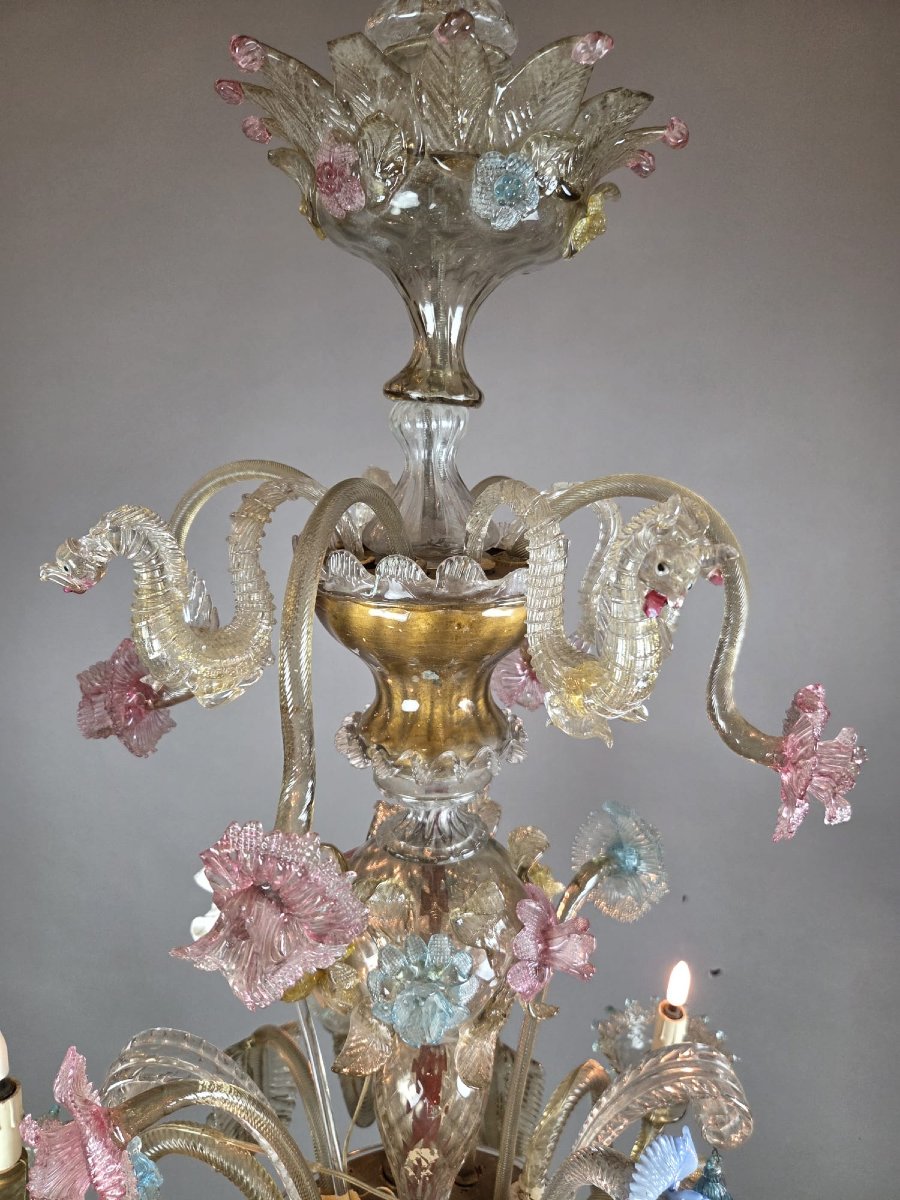 Multicolored Murano Chandelier, Late 19th–early 20th Century-photo-7
