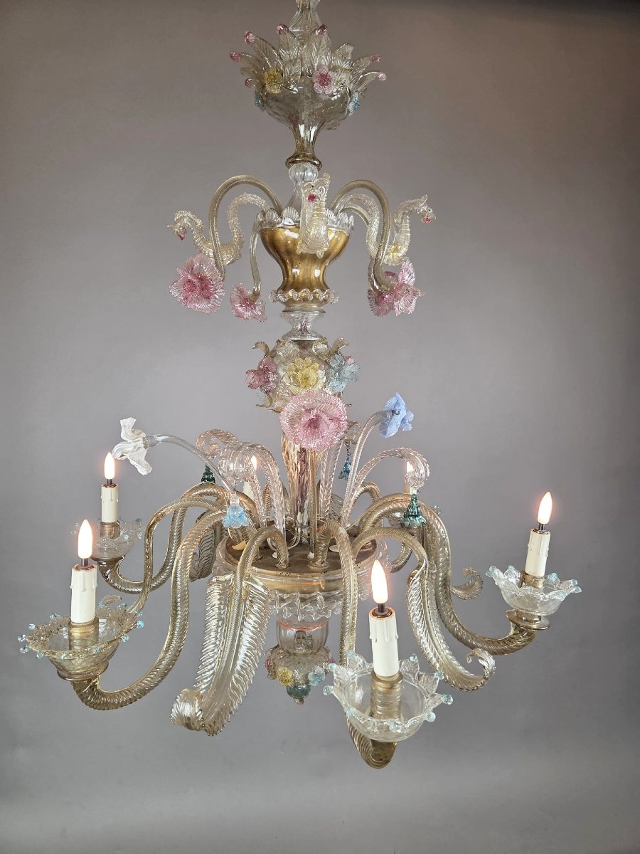 Multicolored Murano Chandelier, Late 19th–early 20th Century