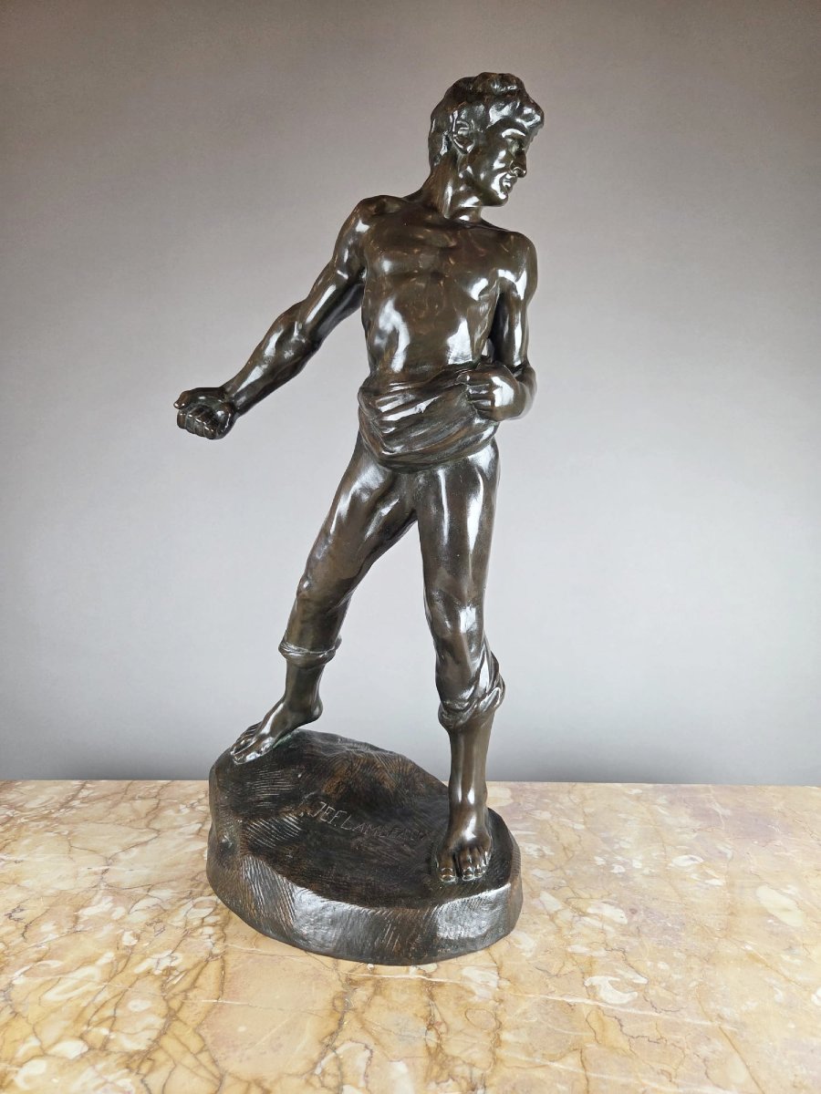 Bronze Sculpture “the Sower,” Signed By Jef Lambeaux