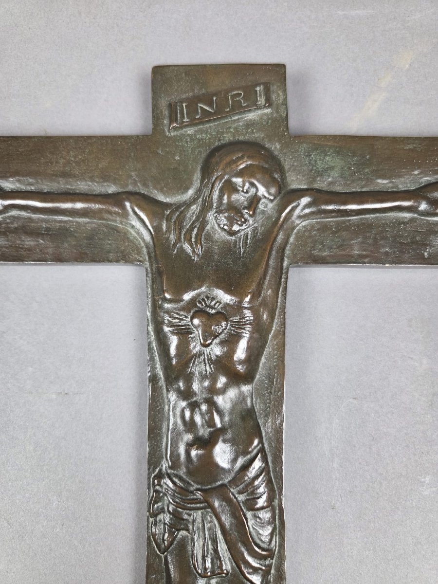 Crucifix en bronze signé Szwarc Marek pour JOC-photo-2
