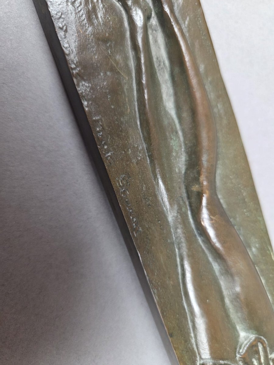 Crucifix en bronze signé Szwarc Marek pour JOC-photo-4
