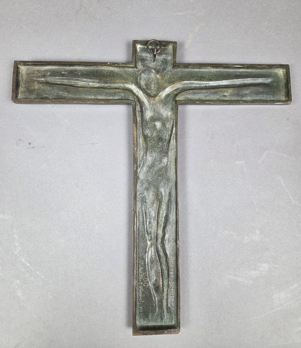 Crucifix en bronze signé Szwarc Marek pour JOC-photo-3