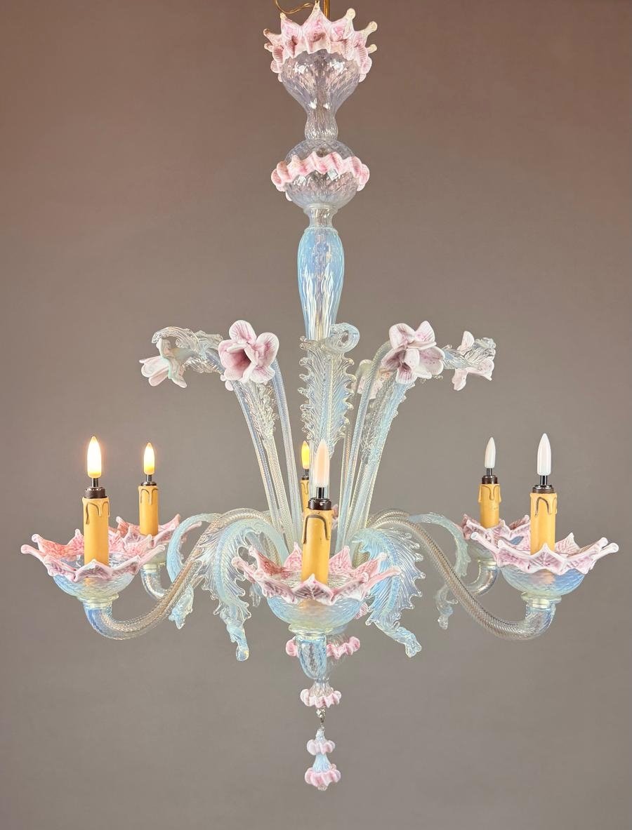 Lustre Murano à 6 bras, 20th