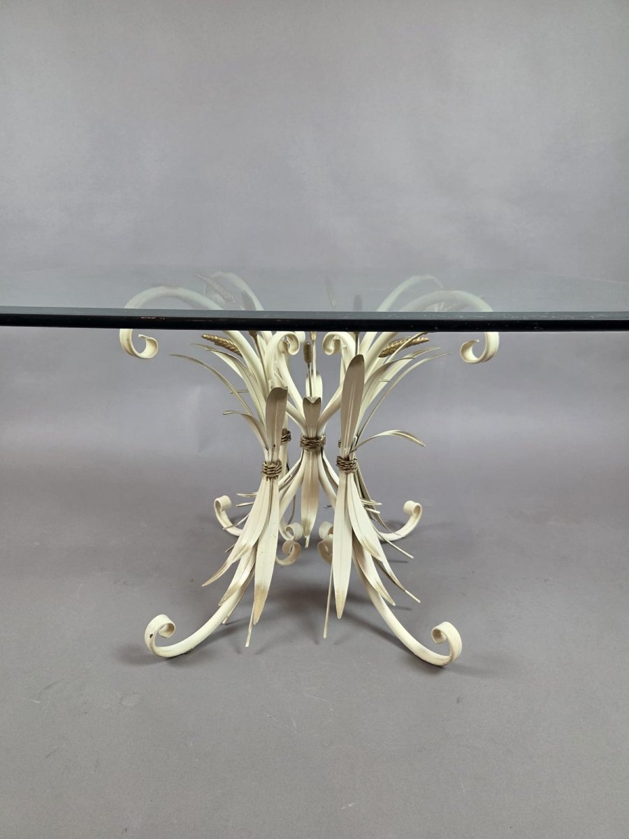 Table basse en épis de blé, années 1970-photo-2