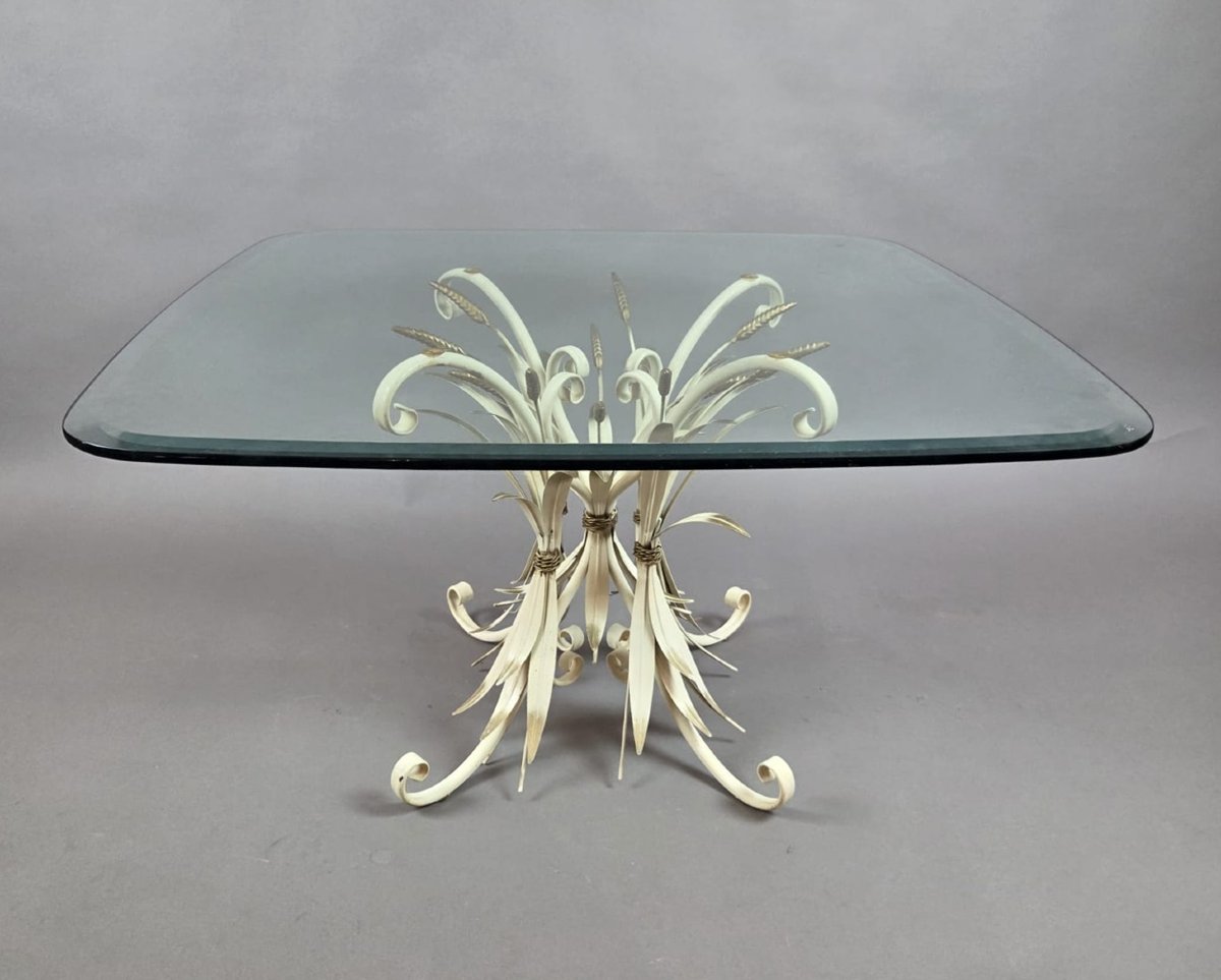 Table basse en épis de blé, années 1970