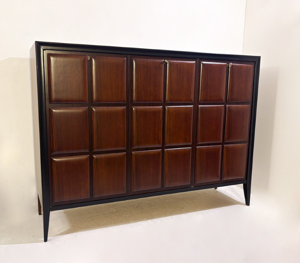 In The Style Of Osvaldo Borsani, Sideboard With Three Doors, Italy, Circa 1960