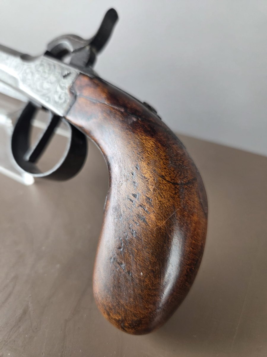 Box-type Percussion Pistol, Throwing Bayonets, Liège, Circa 1890-photo-3