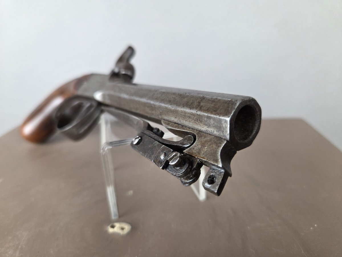 Box-type Percussion Pistol, Throwing Bayonets, Liège, Circa 1890-photo-1