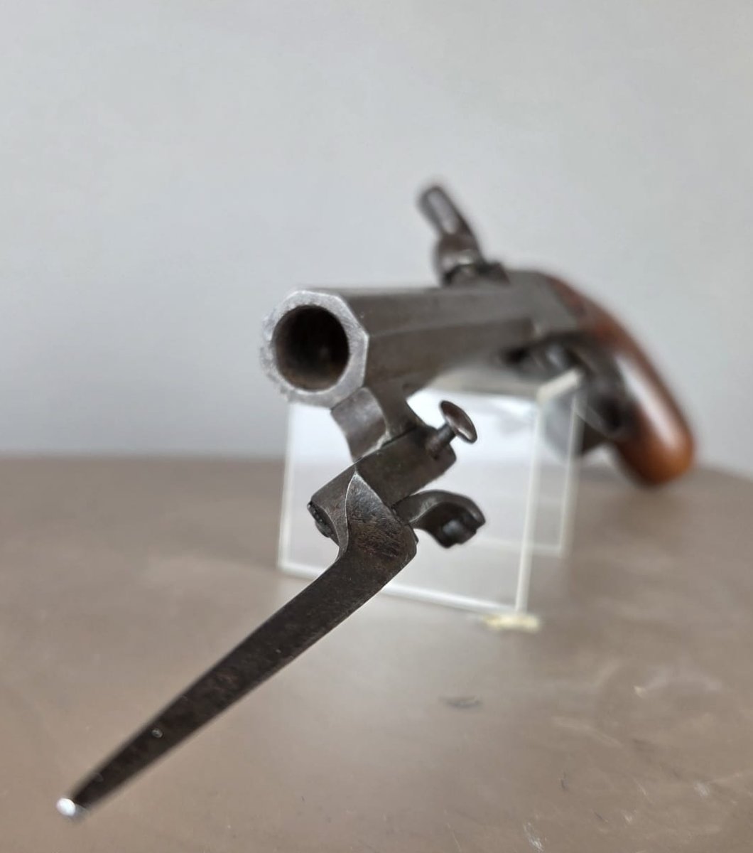 Box-type Percussion Pistol, Throwing Bayonets, Liège, Circa 1890-photo-4