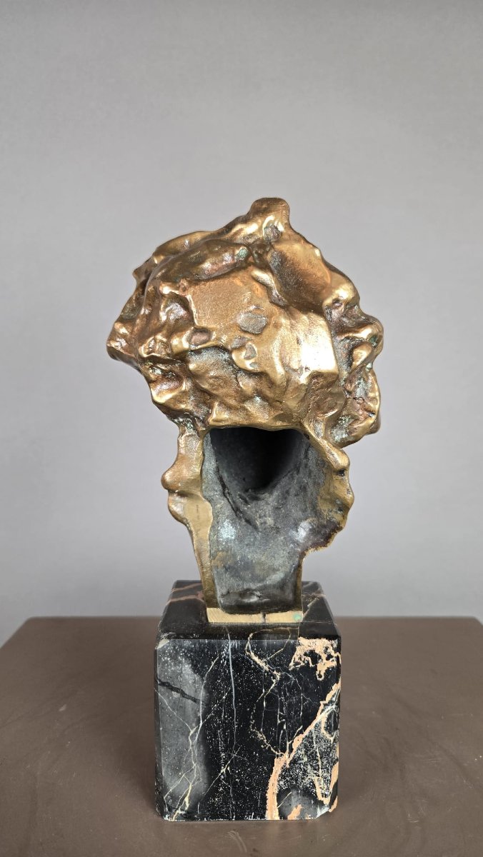 Bronze de Beethoven sur socle en marbre, Alfredo Pina, XXe siècle-photo-1
