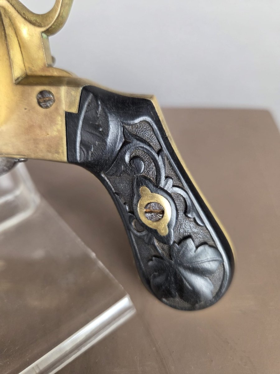 Rare révolver à broche 7mm, Liège vers 1860-photo-1