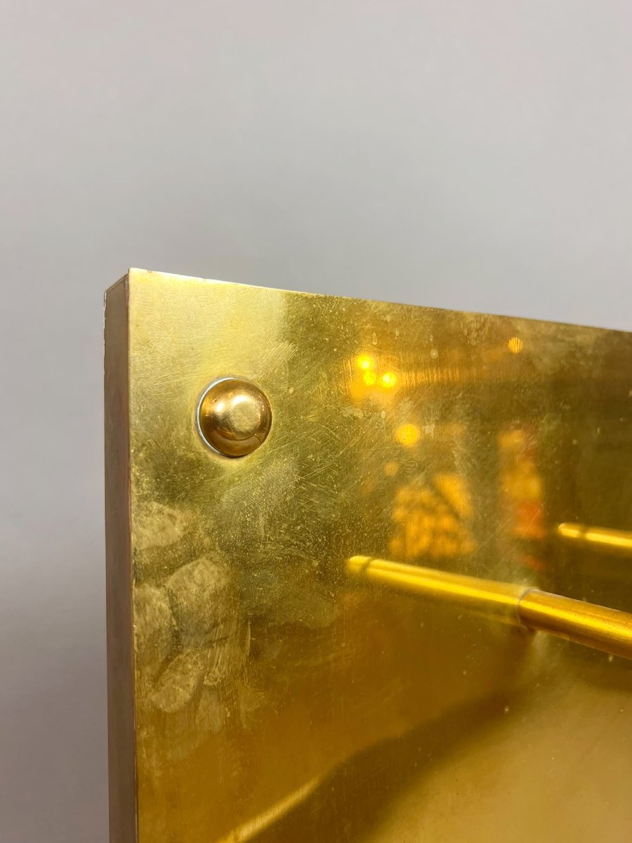 Gold-plated Brass Fireplace Accessories, 1970s-photo-4