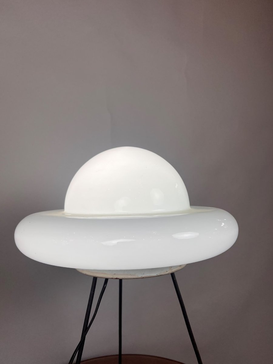 Lampe vintage en opaline blanche-photo-3