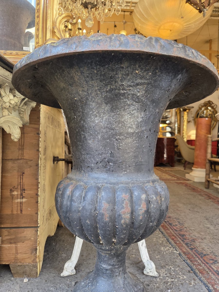 Paire de vases Médicis en fonte, début 20th-photo-1