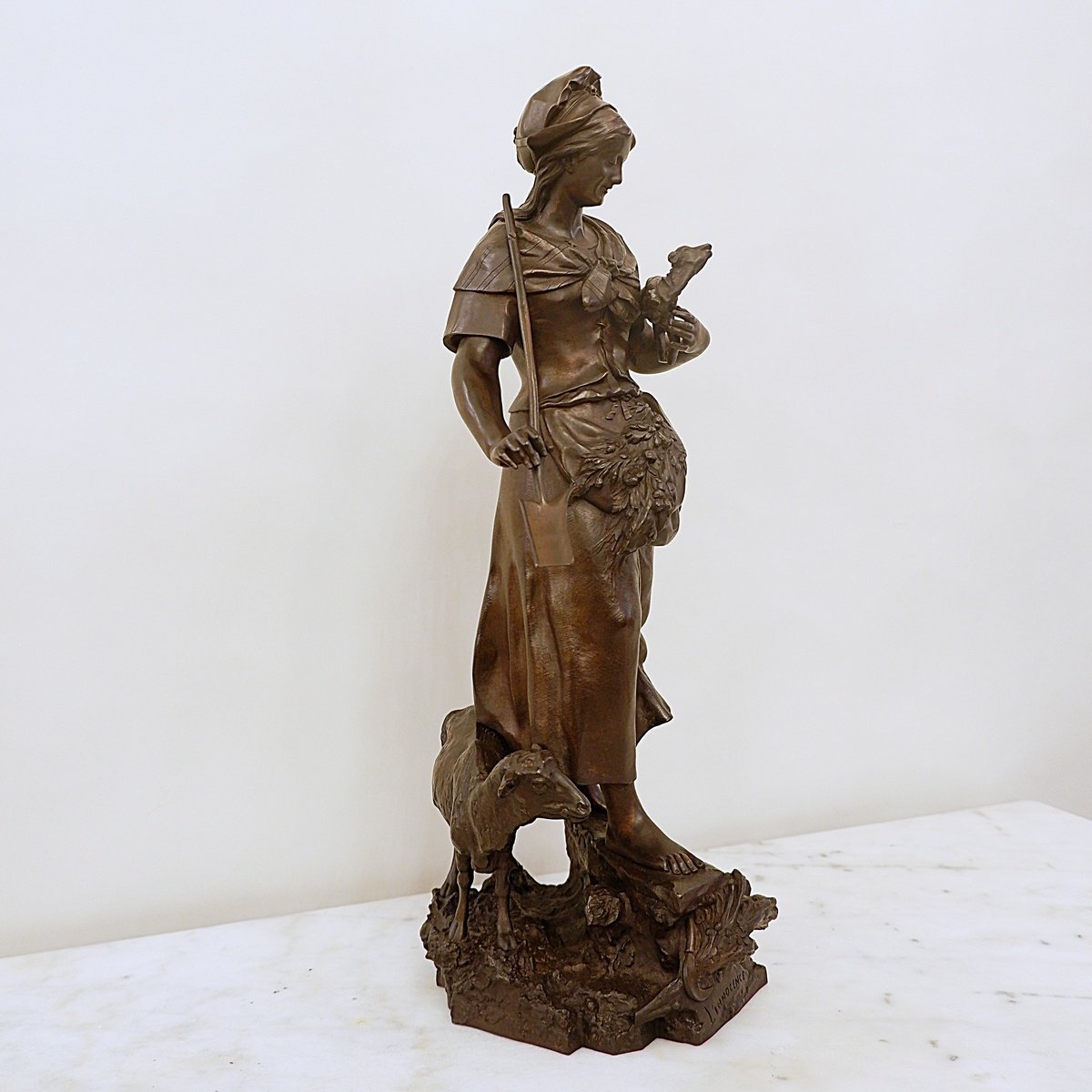 Auguste De Wever (1836–1910), Bronze Sculpture "innocence," 19th Century.-photo-2