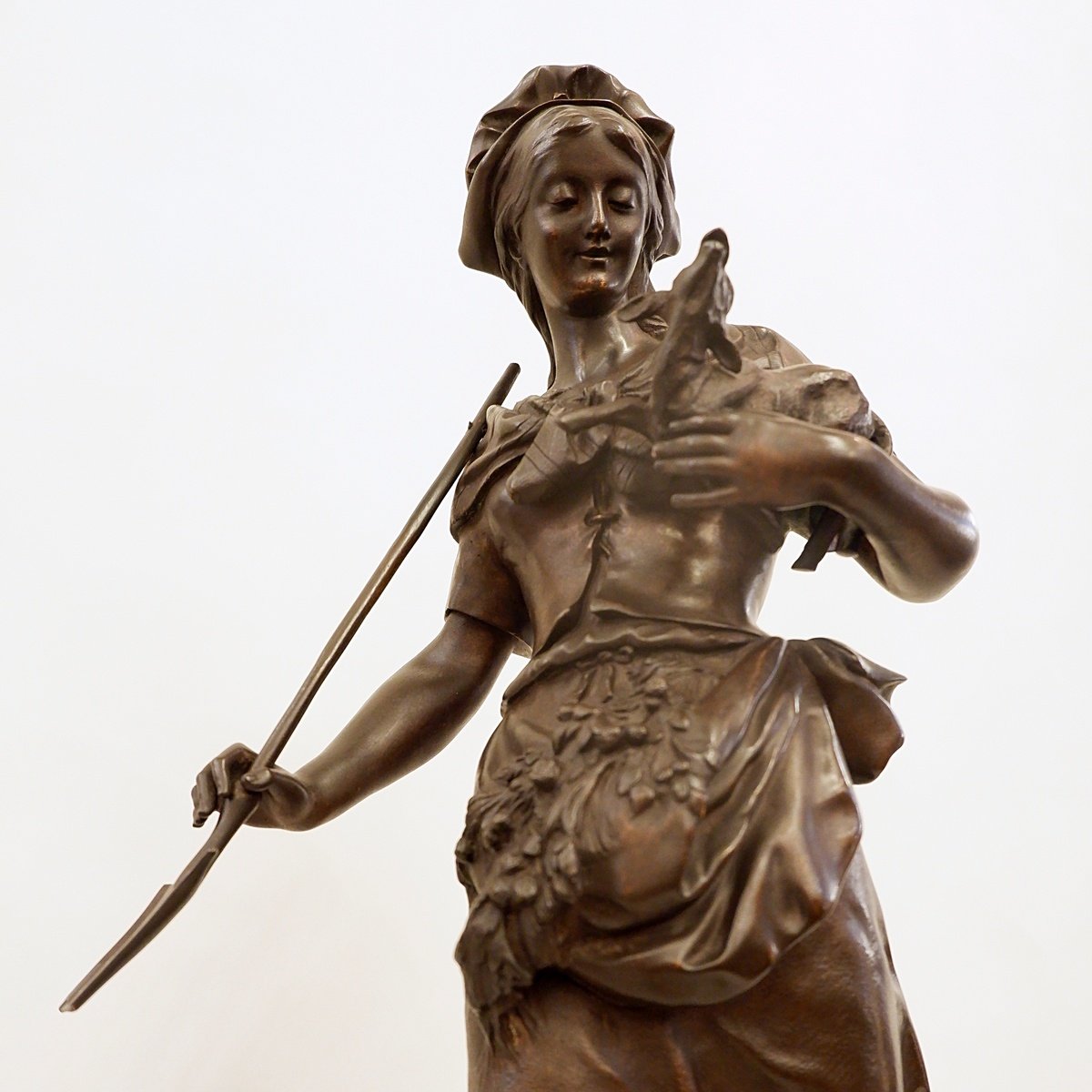 Auguste De Wever (1836–1910), Bronze Sculpture "innocence," 19th Century.-photo-1