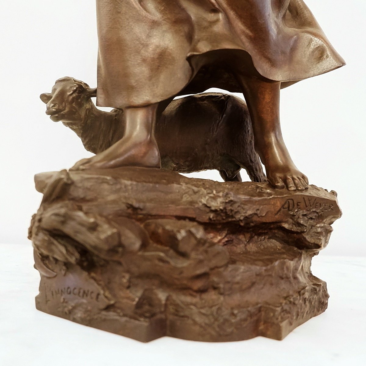 Auguste De Wever (1836–1910), Bronze Sculpture "innocence," 19th Century.-photo-5