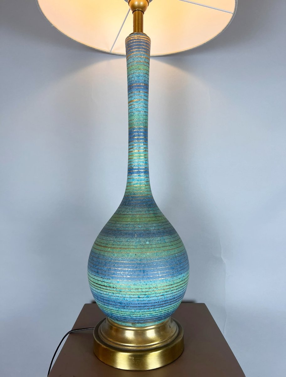 Lampe américaine en grès, années 1950-1960.-photo-3