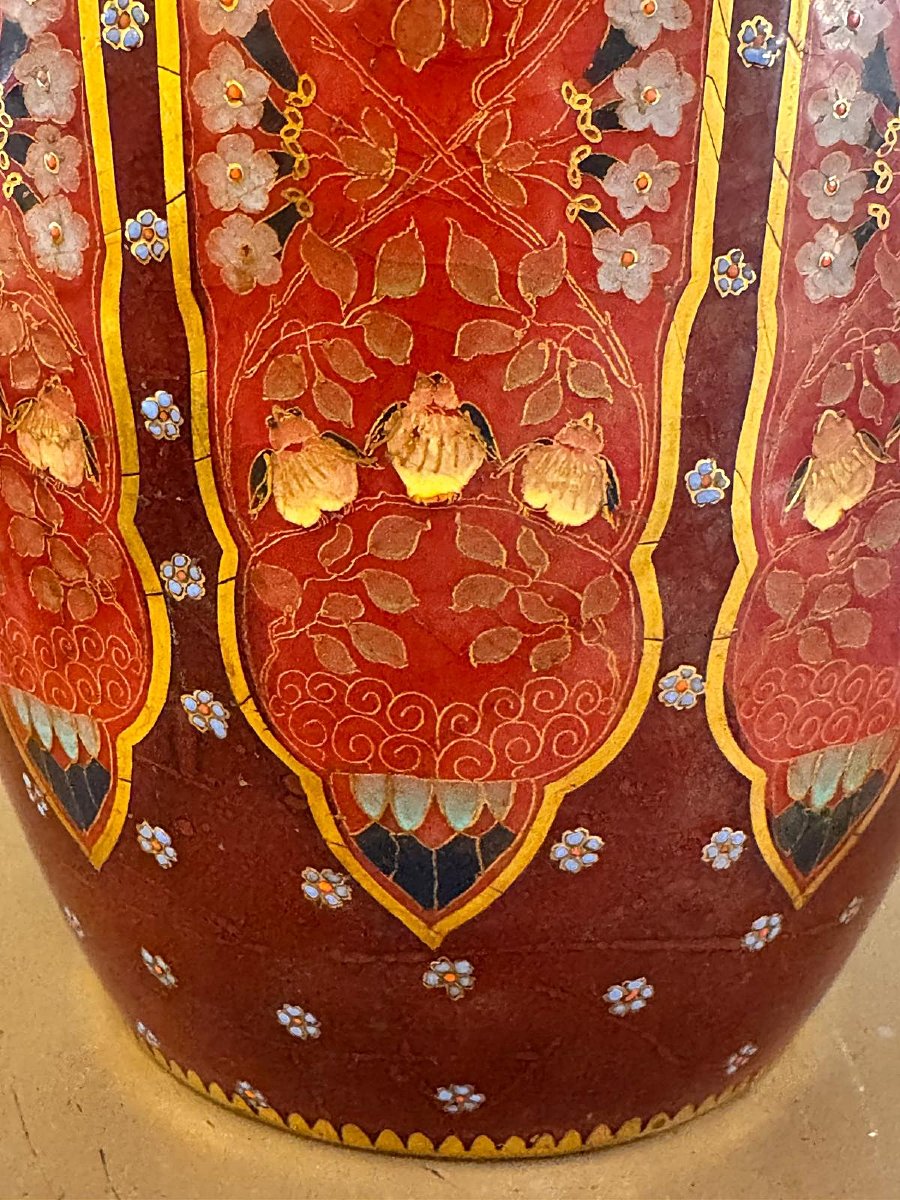 Emile Fischer, Budapest—art Nouveau Vase With Japanese-inspired Decor, Circa 1905–1910-photo-2