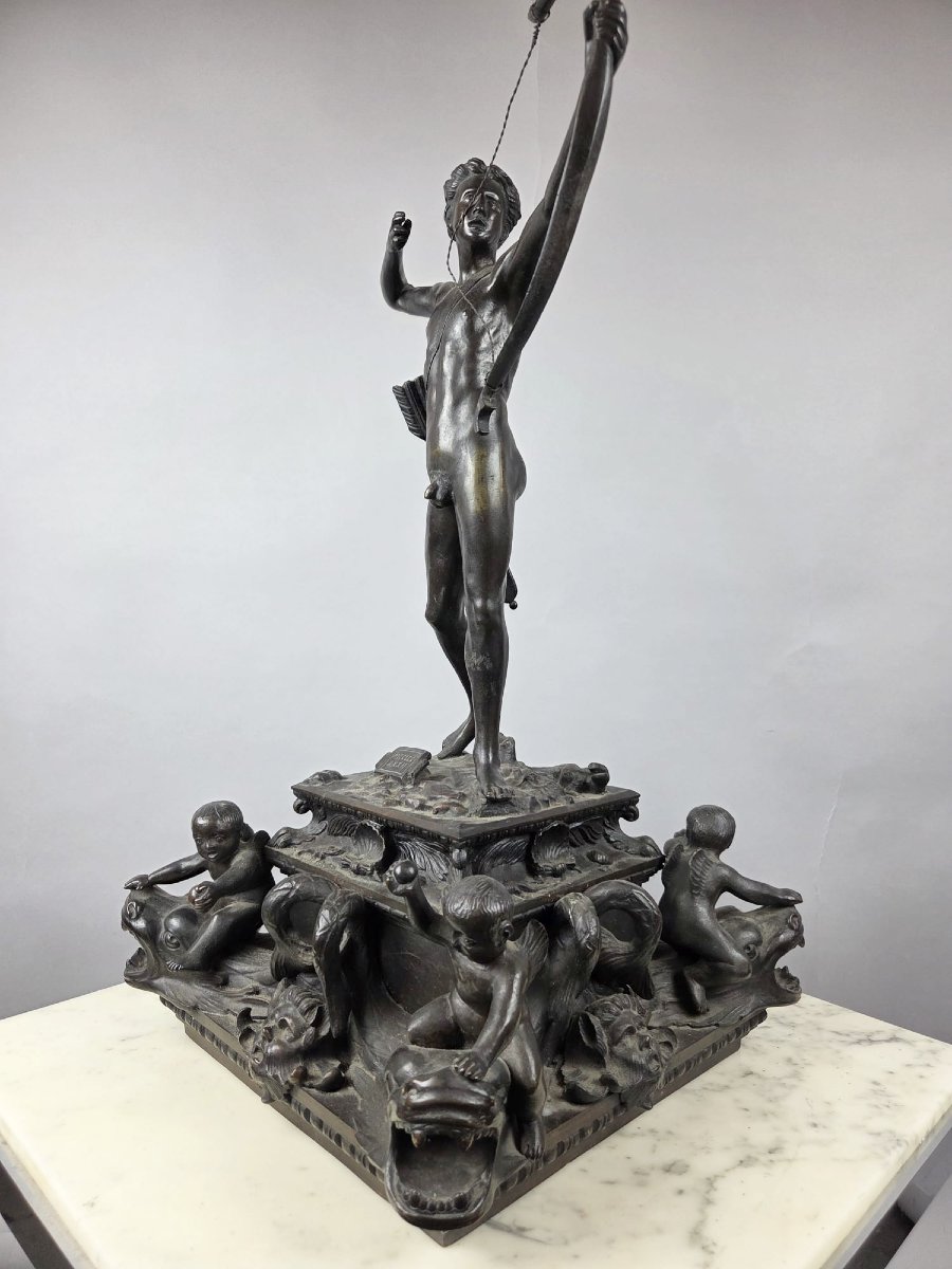 "archer," Bronze With A Brown Patina, Circa 1900-photo-5