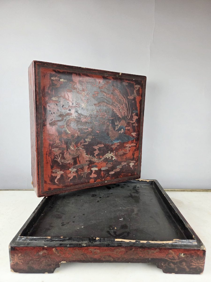 Lacquered Wooden Wedding Box, China, Early 20th Century-photo-4