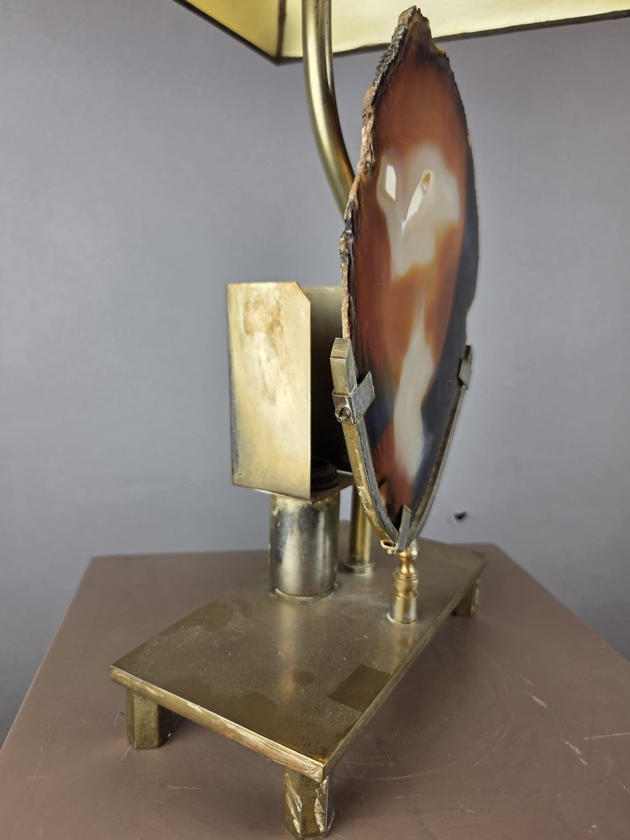 Willy Dario, lampe Agathe, laiton vers 1970-photo-3
