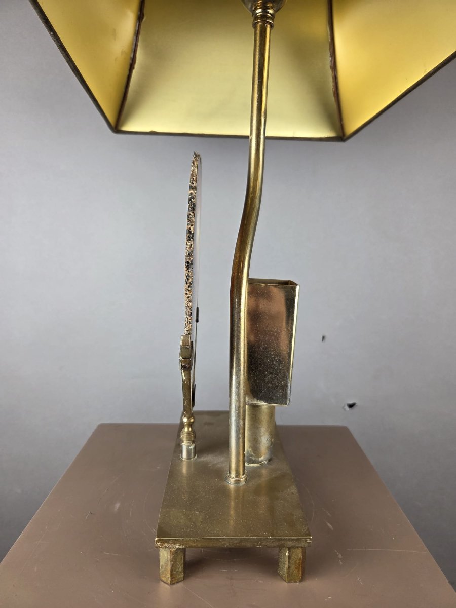 Willy Dario, lampe Agathe, laiton vers 1970-photo-1