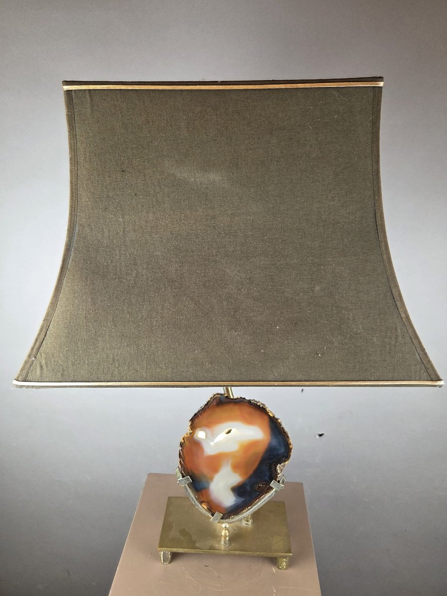 Willy Dario, lampe Agathe, laiton vers 1970-photo-2