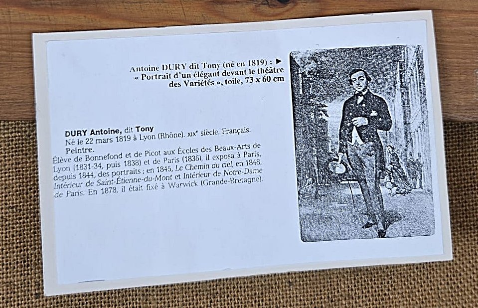 Huile sur toile, « Portrait d’un élégant dans la campagne », Antoine Dury, 1852-photo-7