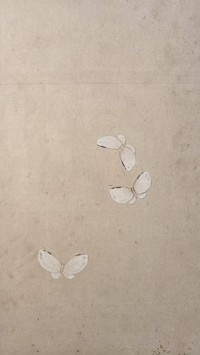 Paravent chinois à décor de pivoines, fin du XIXe siècle.-photo-4