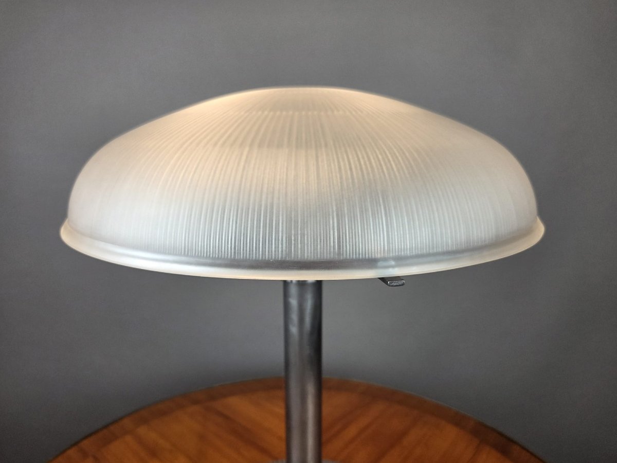 Lampe sur pied Art Déco signée Holophane, à verre prismatique-photo-1