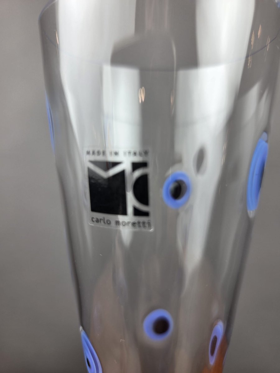 Carlo Moretti, Ensemble de 9 verres Murano, signé et daté, 20th-photo-3