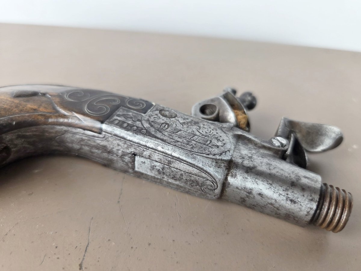 Dueling Set Including 2 Flintlock Pistols And Accessories, 19th-photo-7