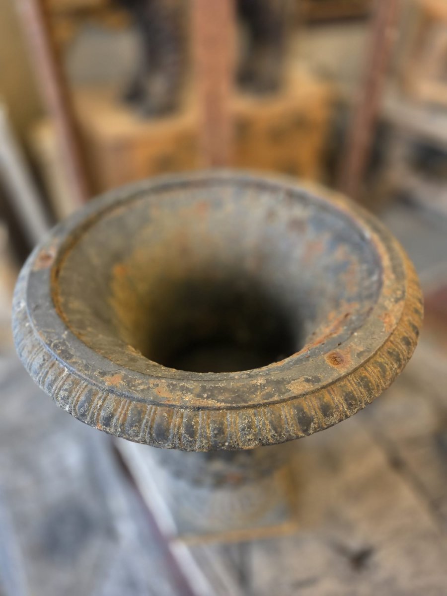 Pair Of Cast-iron Medici Vases-photo-3