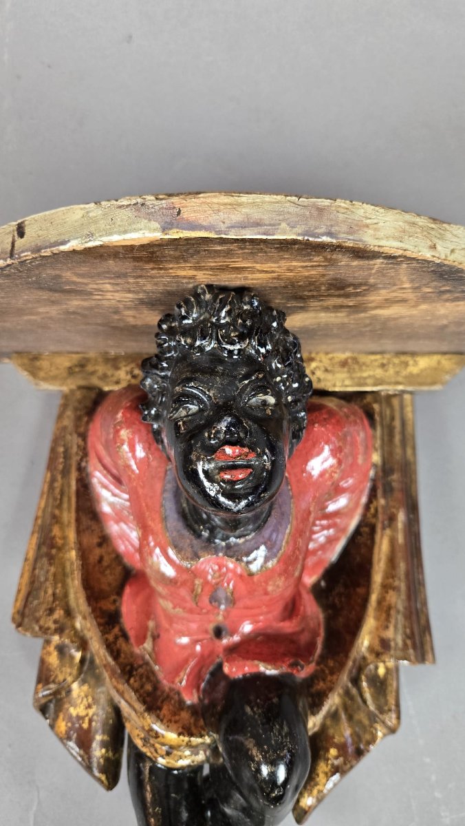 Pair Of Small Polychrome Wooden Side Tables, Italy, 20th Century-photo-3