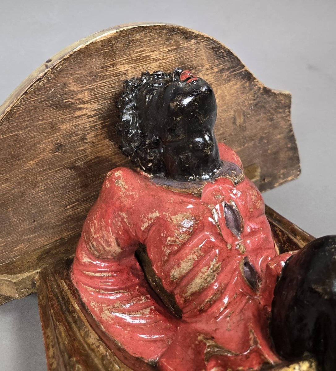 Pair Of Small Polychrome Wooden Side Tables, Italy, 20th Century-photo-4