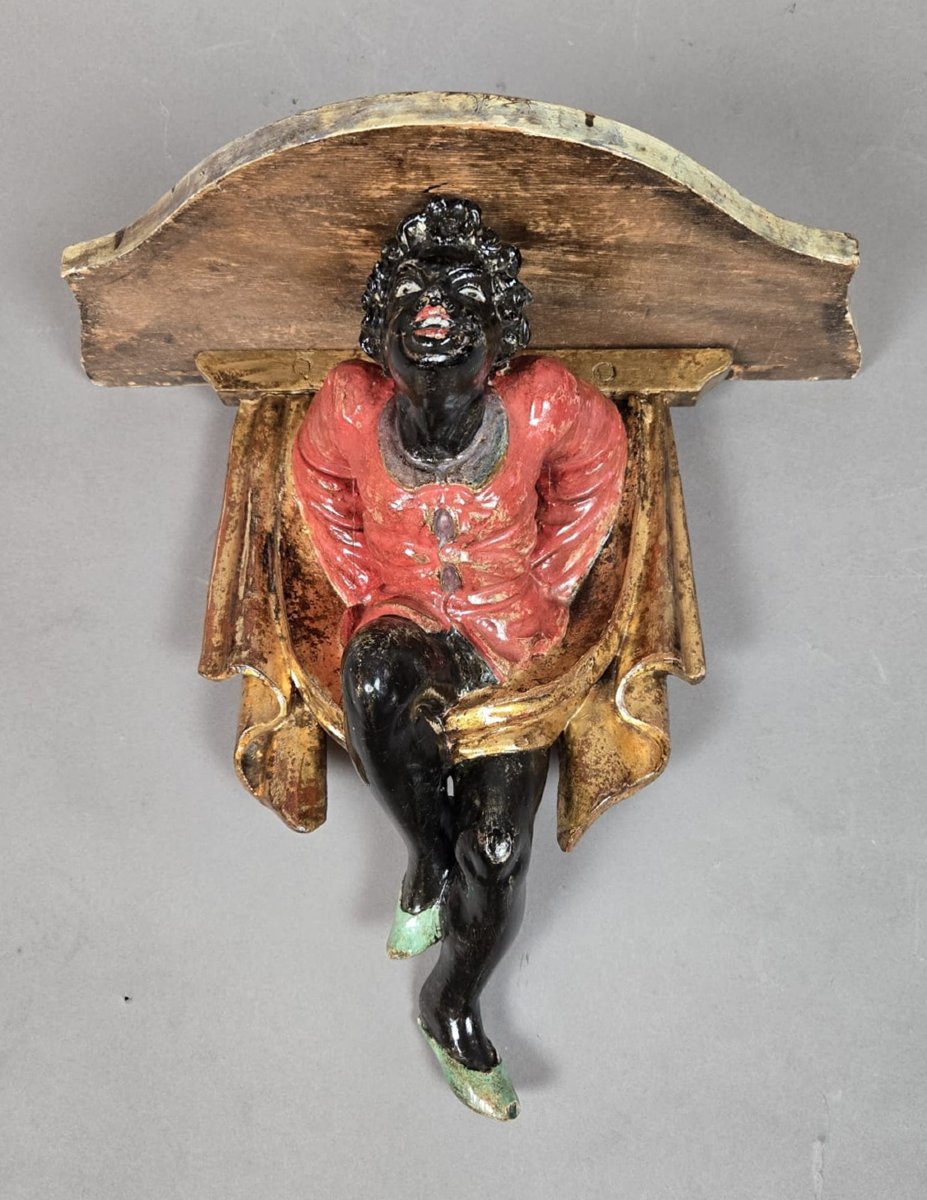 Pair Of Small Polychrome Wooden Side Tables, Italy, 20th Century-photo-4