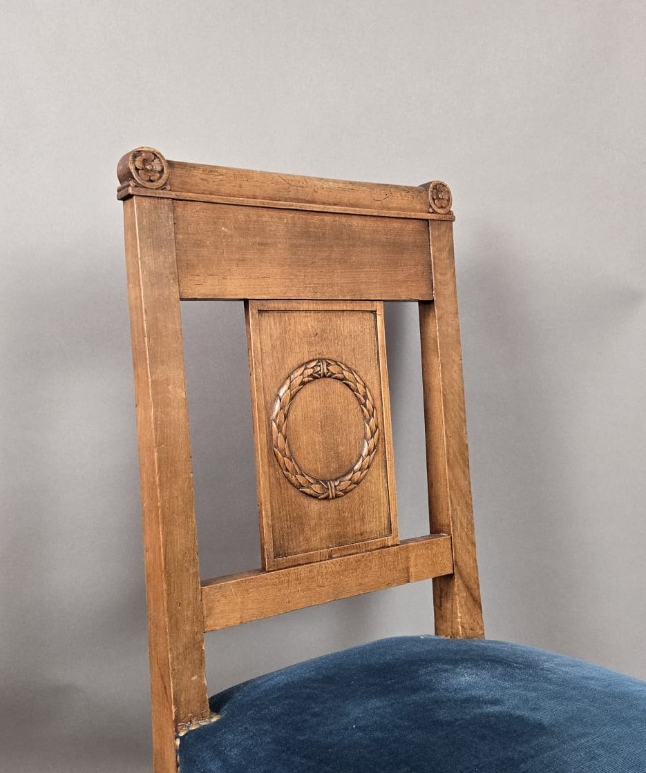 Suite de 4 chaises de style Directoire en merisier, fin 19th-photo-1