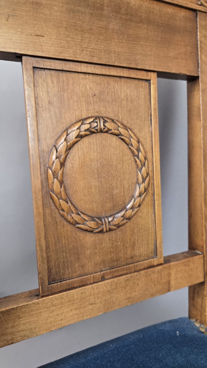 Suite de 4 chaises de style Directoire en merisier, fin 19th-photo-4
