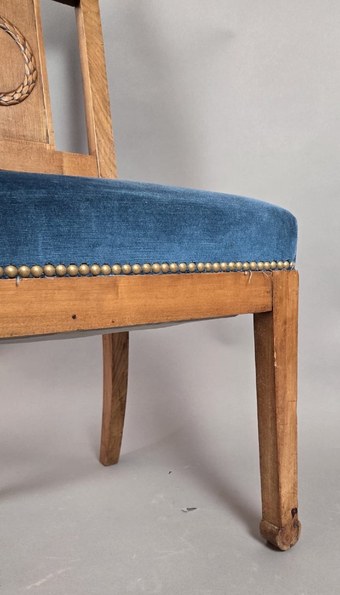 Suite de 4 chaises de style Directoire en merisier, fin 19th-photo-5